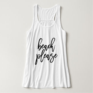 Camiseta Con Tirantes Tipografía de guión moderno "Beach Please"
