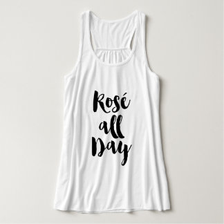 Camiseta Con Tirantes Tipografía de pincel de moda "Rosé todo el día"