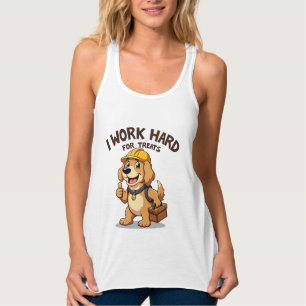 Camiseta Con Tirantes Trabajo duro para tratar a divertida turista dorad