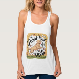 Camiseta Con Tirantes Trabajo duro para tratar a divertida turista dorad