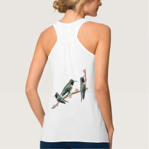Camiseta Con Tirantes Tres colibríes en la rama Silencio perenne