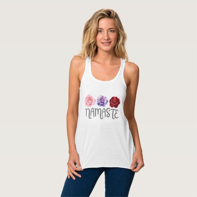 Camiseta Con Tirantes Tres flores: Namaste (Anverso completo)