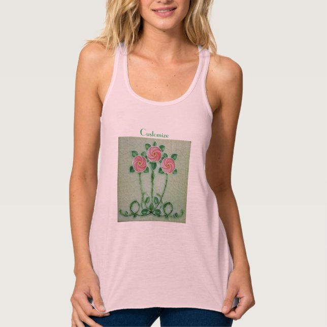 Camiseta Con Tirantes Tres rosas rosadas Thunder_Cove (Anverso)