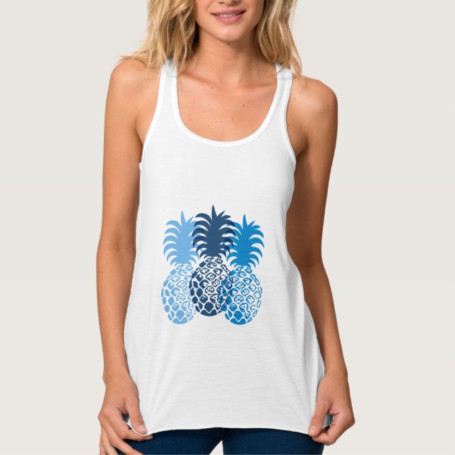 Camiseta Con Tirantes Tropical Hawaiano de Momona Pineapple (Anverso)