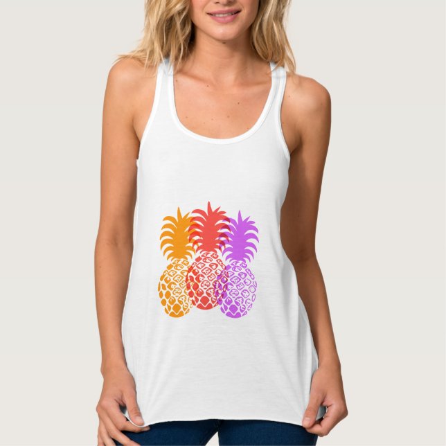 Camiseta Con Tirantes Tropical Hawaiano de Momona Pineapple (Anverso)