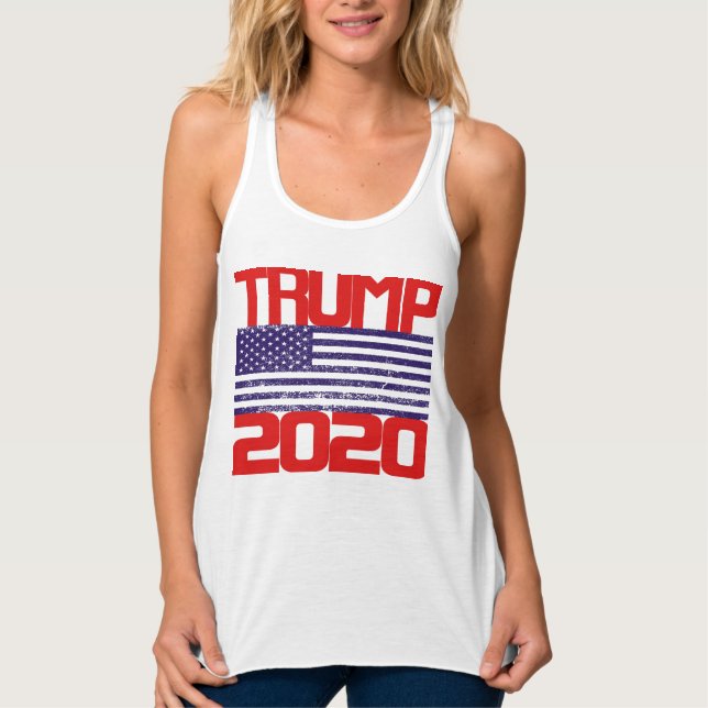 Camiseta Con Tirantes Trump 2020 rojo blanco y azul (Anverso)