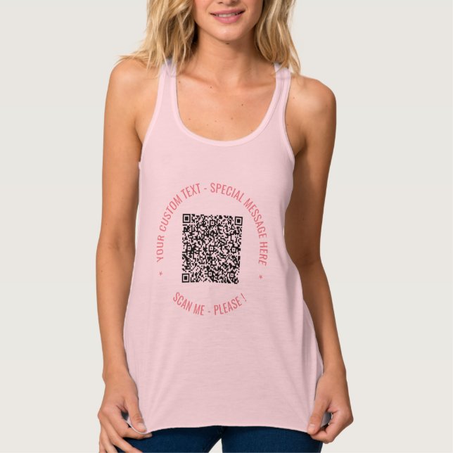 Camiseta Con Tirantes Tu código QR Escanear texto Funny Tank Personaliza (Anverso)