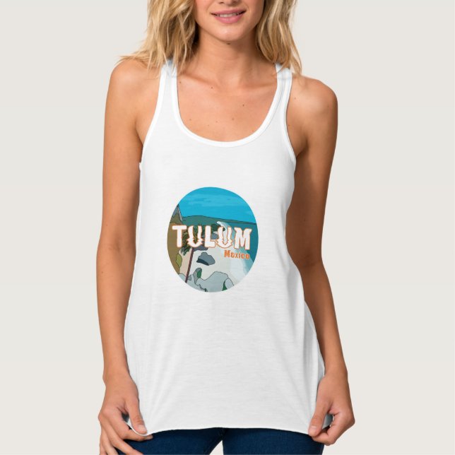 Camiseta Con Tirantes Tulum Mexico Gran Idea de Regalo (Anverso)