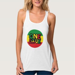 Camiseta Con Tirantes Un amor, diseño de reggae con colores de reggae