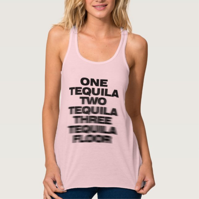 Camiseta Con Tirantes Un Tequila, dos tequila, tres tequila, piso (Anverso)