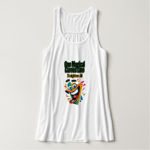 Camiseta Con Tirantes "Una línea mágica curvada, recta a todos" sonrisa