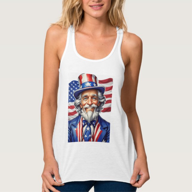 Camiseta Con Tirantes Uncle Sam USA (Anverso)