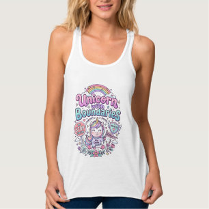 Camiseta Con Tirantes Unicornio con límites encantador gráfico de ropa_1