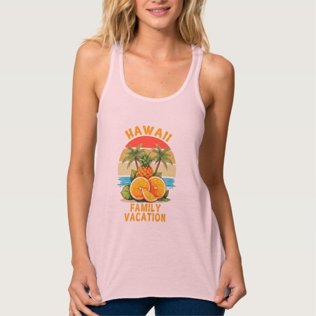 Camiseta Con Tirantes Vacaciones familiares en Hawái (Anverso)