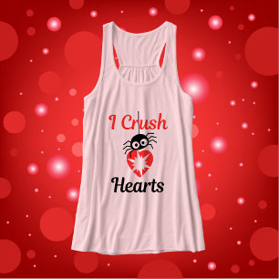 Camiseta Con Tirantes Valentine I Crush Hearts Araña linda  