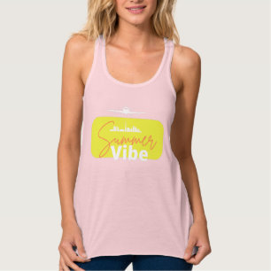 Camiseta Con Tirantes Verano Vibe lindo diseño rosa y colorido verano