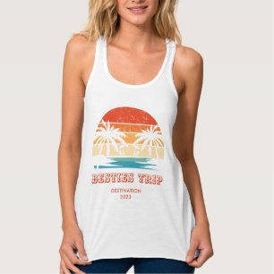 Camiseta Con Tirantes Viaje de Chicas de Besties con atardecer retro