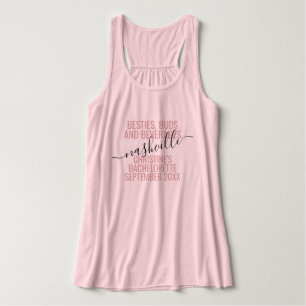 Camiseta Con Tirantes Viaje de Chicas Destino Personalizado Amigas Rosa