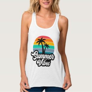 Camiseta Con Tirantes Vibraciones de Verano con Diseño de Palmeras
