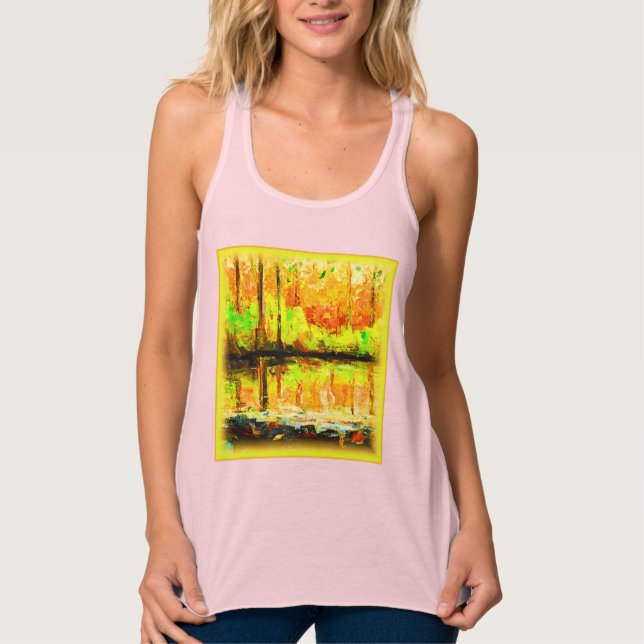 Camiseta Con Tirantes "Vibrante Selva Swamp" Cuesta Pintura. ¡Hazte con  (Anverso)