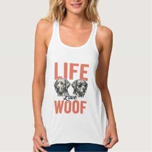 Camiseta Con Tirantes Vida Antigua Amor Ladra Diseño Gráfico de Perro_1