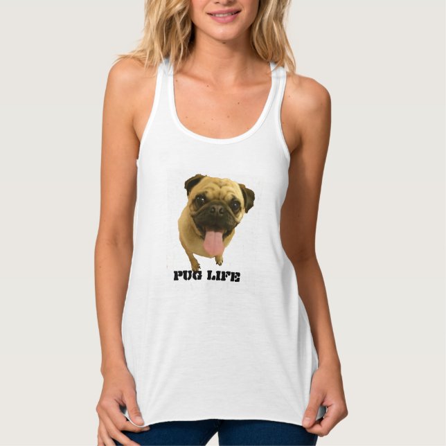 Camiseta Con Tirantes Vida de Pug (Anverso)