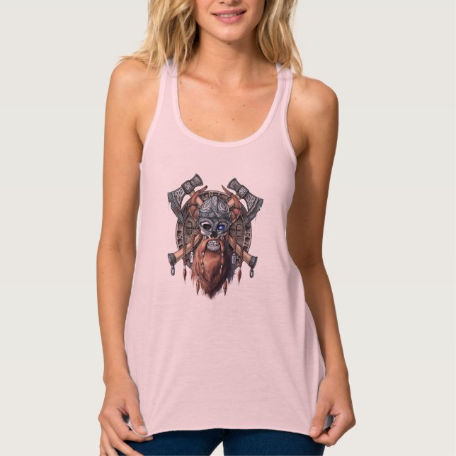 Camiseta Con Tirantes Viking Warrior Skull (Anverso)