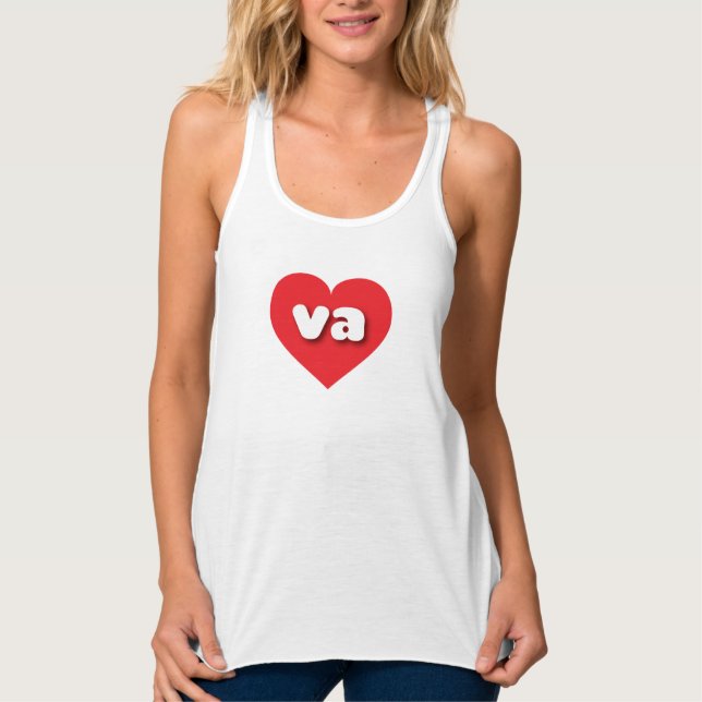 Camiseta Con Tirantes Virginia, corazón rojo - Amo a la va (Anverso)