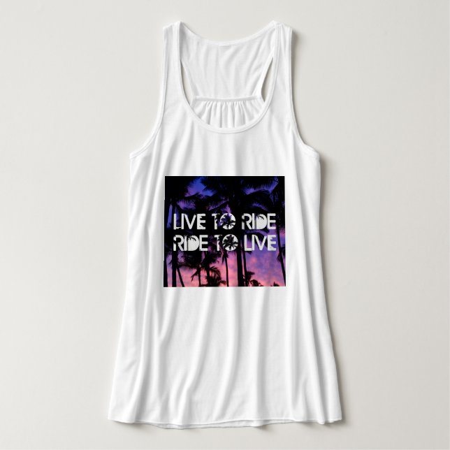 Camiseta Con Tirantes Viva para montar, montar al tanque vivo (Diseño del anverso)