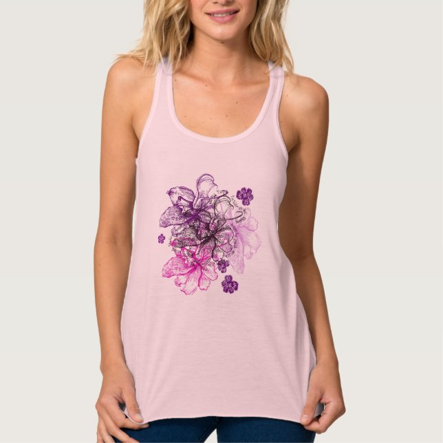Camiseta Con Tirantes Wahine Lace Hawaiian Orchid (Anverso)