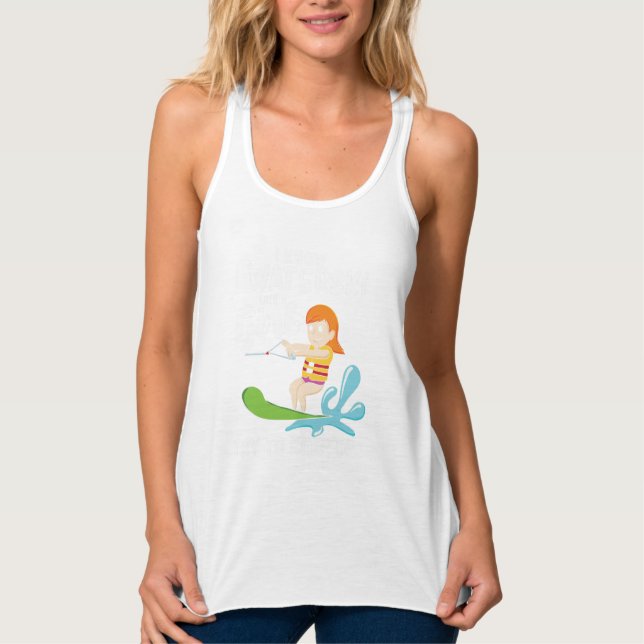 Camiseta Con Tirantes Waterski Como Una Cita Graciosa Chica (Anverso)