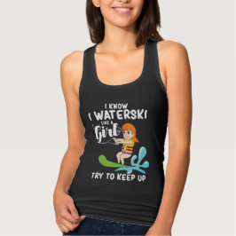 Camiseta Con Tirantes Waterski Como Una Cita Graciosa Chica