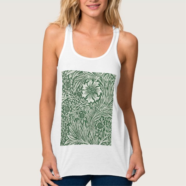 Camiseta Con Tirantes william morris marigold flor floral verde (Anverso)