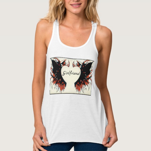 Camiseta Con Tirantes Wings Design Girlfriend con la parte superior del  (Anverso)