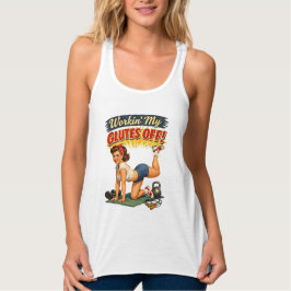 Camiseta Con Tirantes Workin Glutes -Funny Retro Gym Pin-Up- Activewear