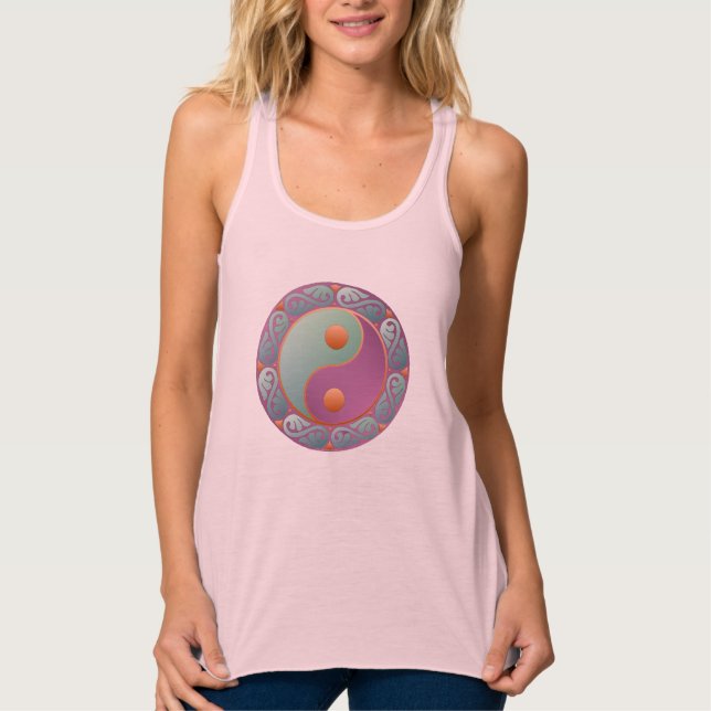 Camiseta Con Tirantes Yin Yang Medallion Violet Turquoise (Anverso)