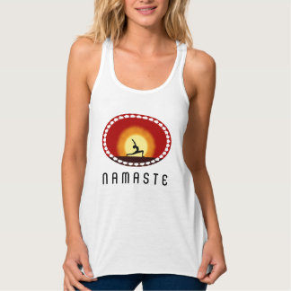 Camiseta Con Tirantes Yoga Pose Sunrise Silhouette Namaste Womens Tank