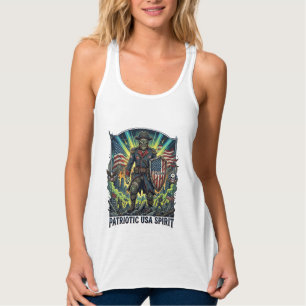 Camiseta Con Tirantes Zombi Patriótico General Zombi Patriótico Apocalip
