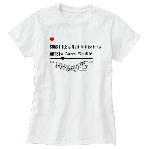 Camiseta con título de canción favorita personaliz