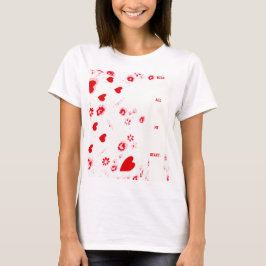 Camiseta Con todo mi corazón diseño rojo valentino