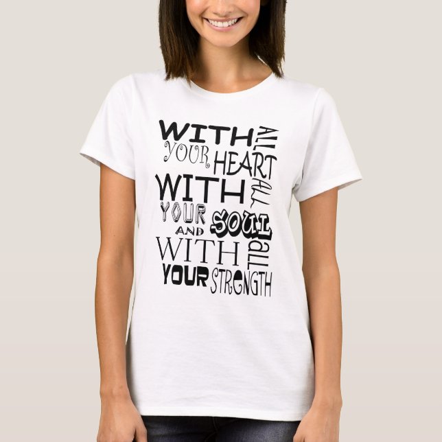 Camiseta Con todo su corazón (Anverso)