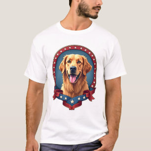 Camiseta con Tributo Patriótico al Golden Retrieve