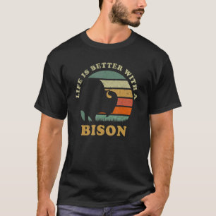 Camiseta Con un bisonte indio americano búfalo