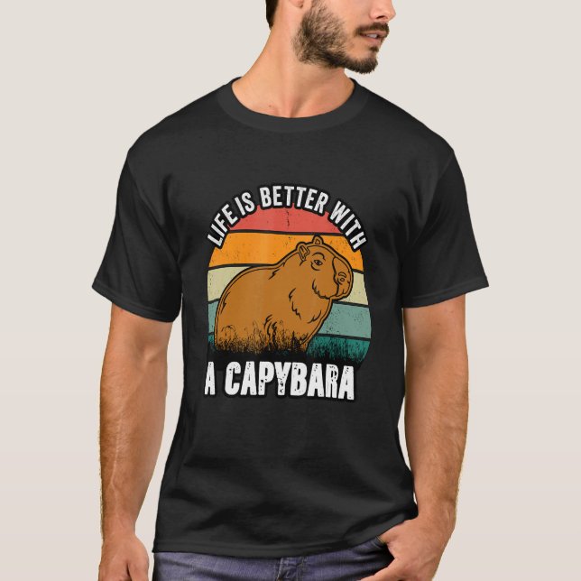 Camiseta Con un capibara de Capibara (Anverso)