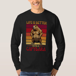 Camiseta Con un cuerpo de fitness de carpincho culturista