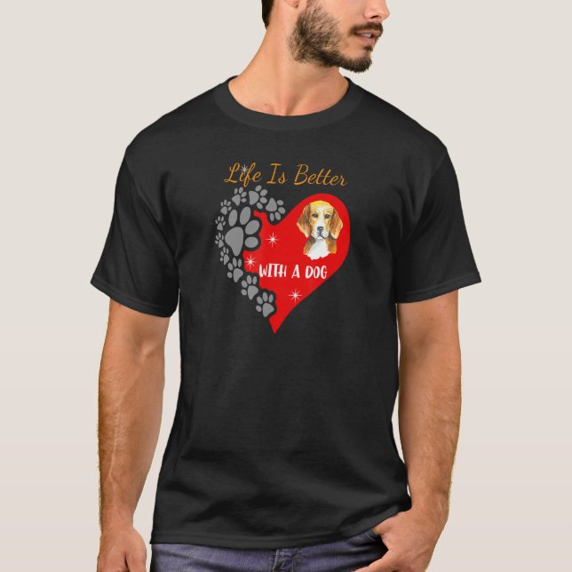 Camiseta Con Un Diseño De Beagle De Perro (Anverso)