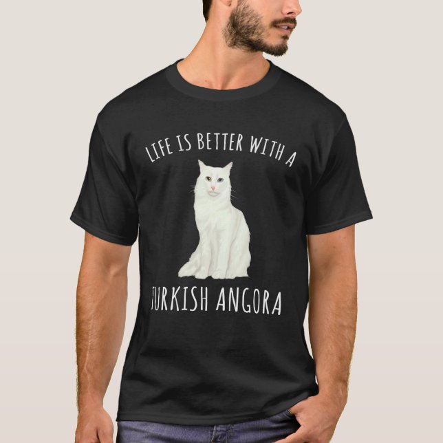 Camiseta Con un gato angora turco (Anverso)