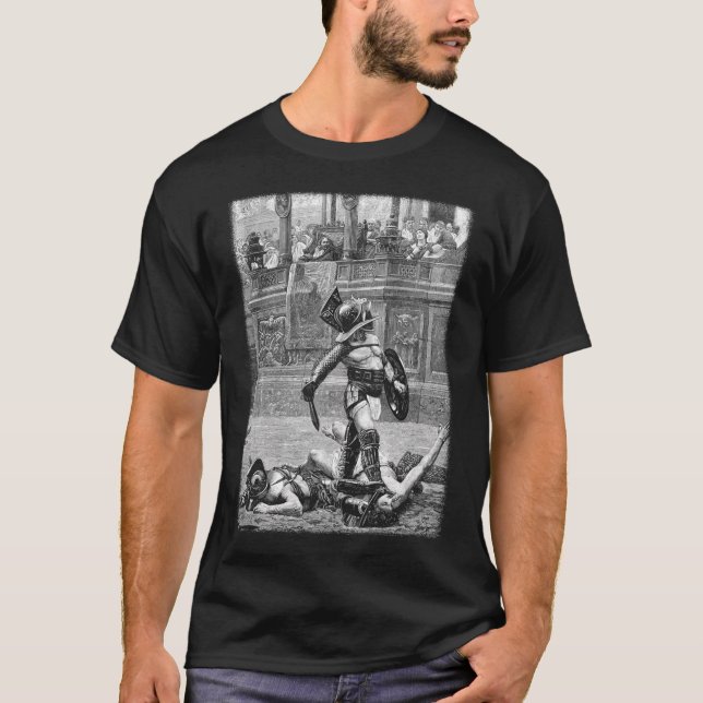 Camiseta Con Un Gladiador Verso Ro De La Policía De Pulgar  (Anverso)