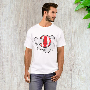Camiseta con un globo aerostático nublado