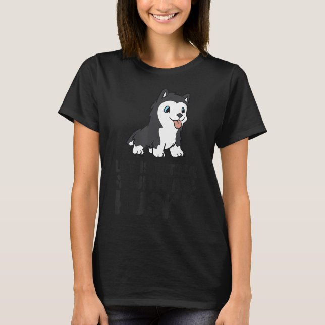 Camiseta Con un Husky Cute Siberian Husky Perro (Anverso)